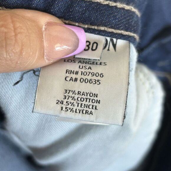 Hudson Signature Mid-Rise Boot Cut Jeans Size 30 Dark Wash Flap Pocket USA Woman - Picture 8 of 10